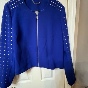 Royal blue wool with silver studs